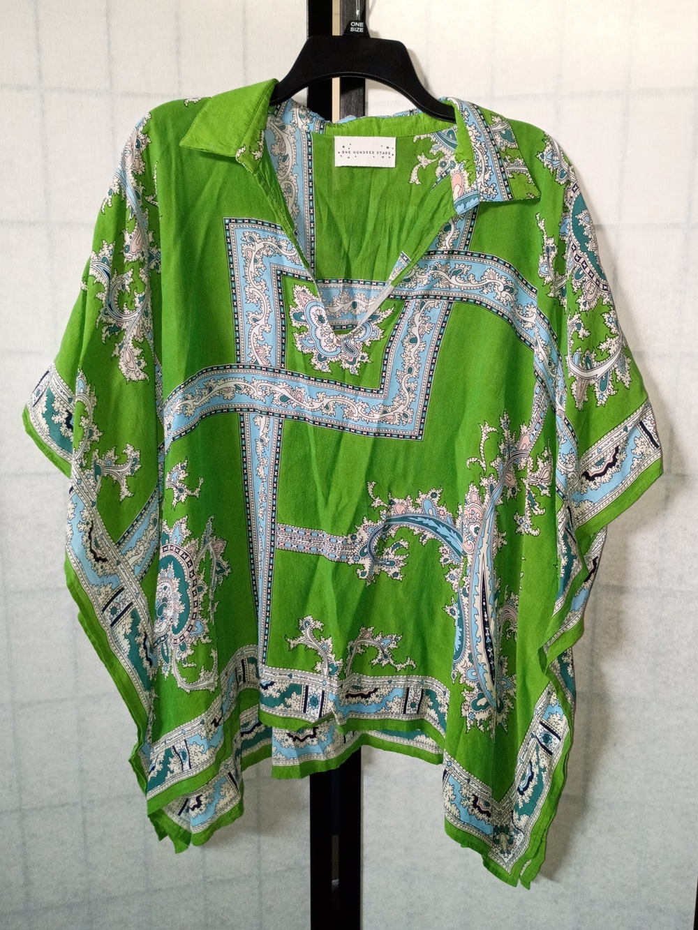 One Hundred Stars Handkerchief Green Tunic Top